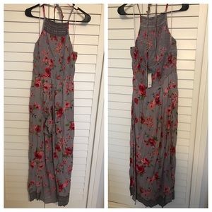 Long floral dress with shorts
